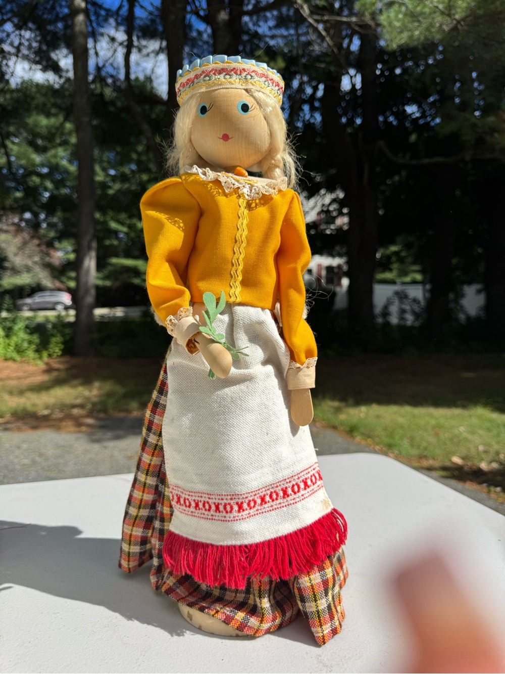 Vintage ANDO Lietuvaitฤ Lithuanian Wooden Folk Doll